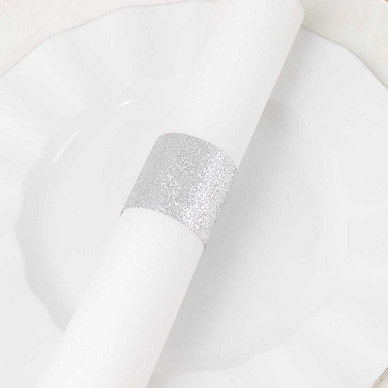 50 Disposable Glitter Paper Napkin Rings