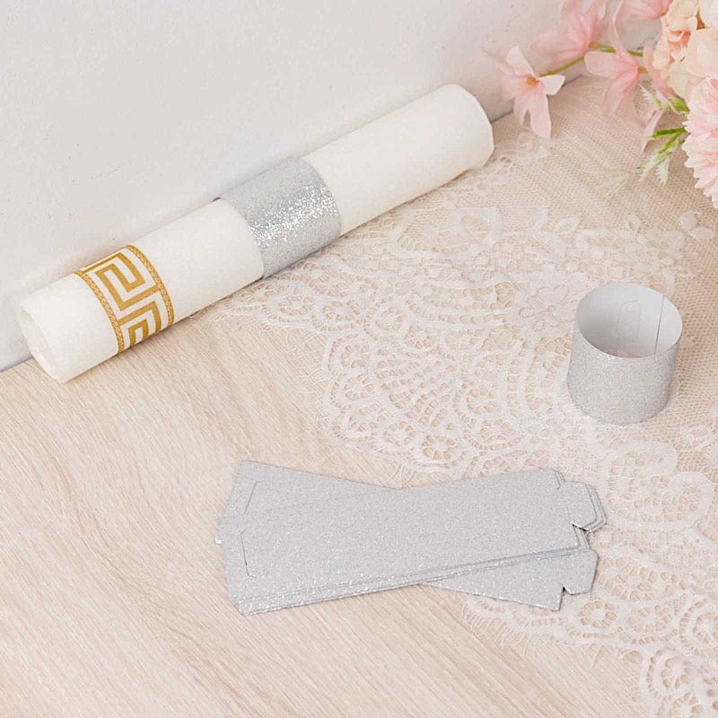 50 Disposable Glitter Paper Napkin Rings