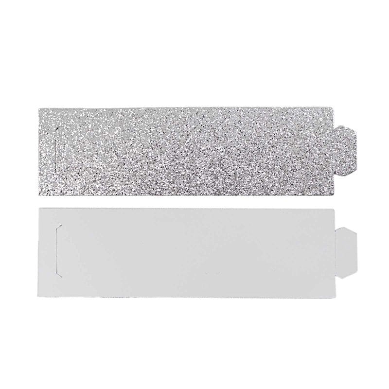 50 Disposable Glitter Paper Napkin Rings NAP_RING_PAP03_SILV