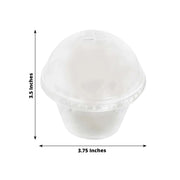 50 Dome Lid Plastic Dessert Parfait Cups - Clear DSP_DST_CU012_7_CLR