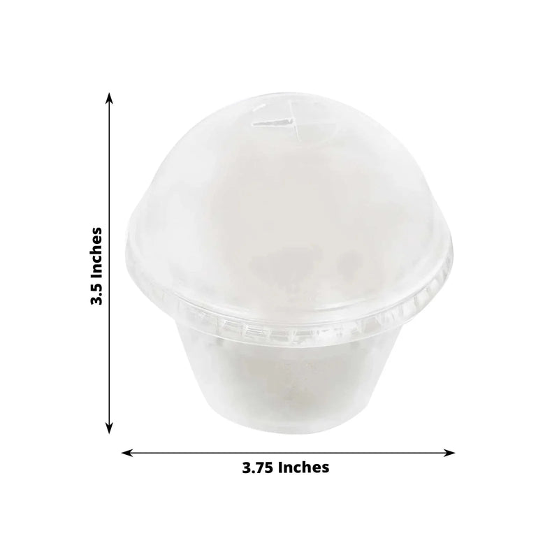 50 Dome Lid Plastic Dessert Parfait Cups - Clear DSP_DST_CU012_7_CLR