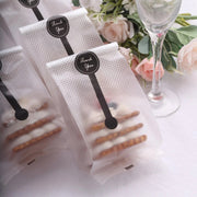 50 Dotted Plastic Party Favor Treat Bags with "Thank You" Paper Stickers - Clear and Black BAG_PVC04_6X9_CLR