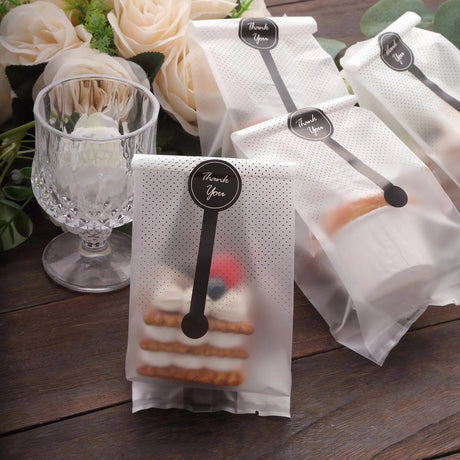 50 Dotted Plastic Party Favor Treat Bags with 