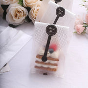 50 Dotted Plastic Party Favor Treat Bags with "Thank You" Paper Stickers - Clear and Black BAG_PVC04_6X9_CLR