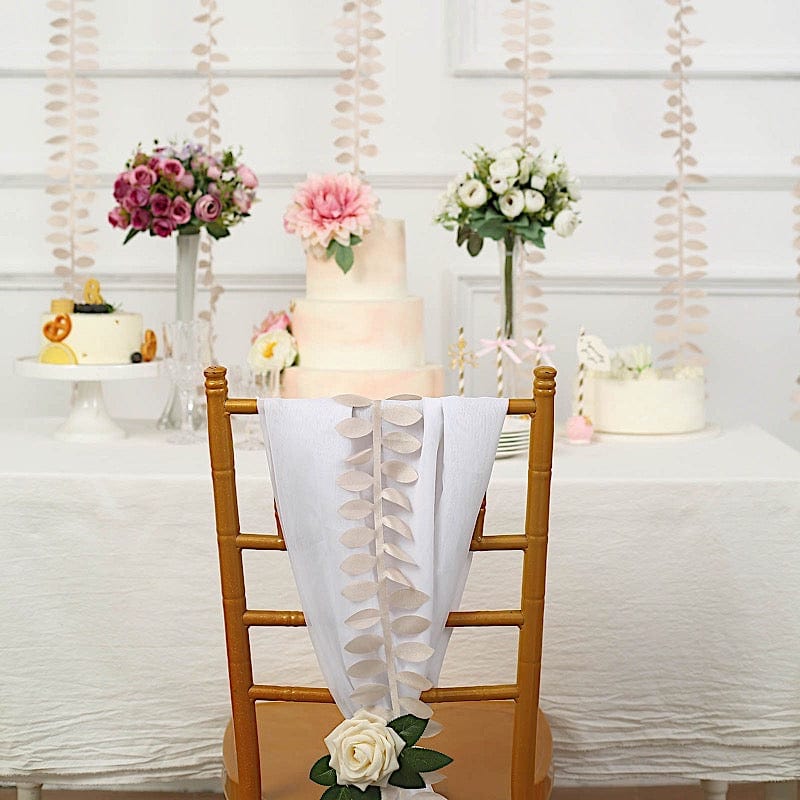 50 ft Taffeta Ribbon Sash DIY Fabric Leaves Petals Garland