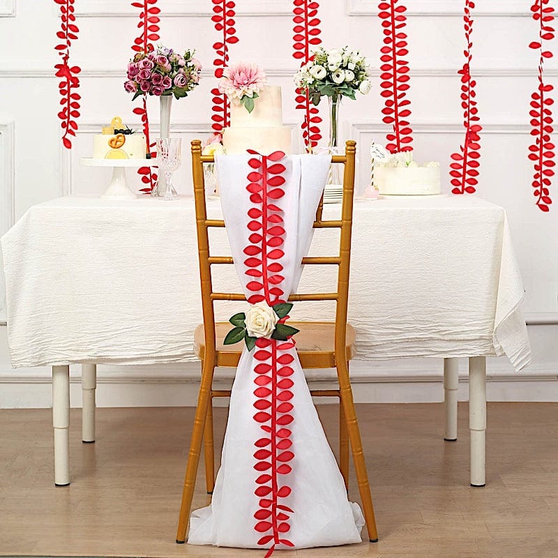 50 ft Taffeta Ribbon Sash DIY Fabric Leaves Petals Garland