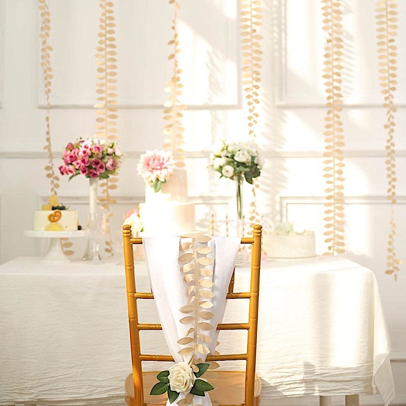 50 ft Taffeta Ribbon Sash DIY Fabric Leaves Petals Garland