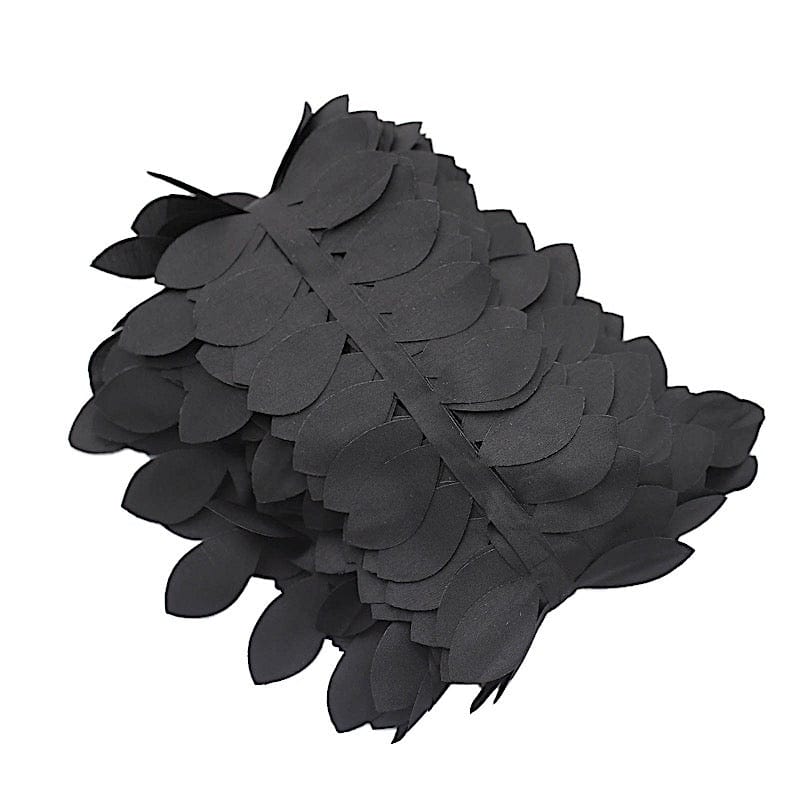 50 ft Taffeta Ribbon Sash DIY Fabric Leaves Petals Garland RIB_LEAF_BLK