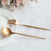 50 Heavy Duty Plastic Dessert Forks and Spoons - Gold DSP_YY0012A_7_GOLD