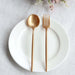 50 Heavy Duty Plastic Dessert Forks and Spoons - Gold DSP_YY0012A_7_GOLD