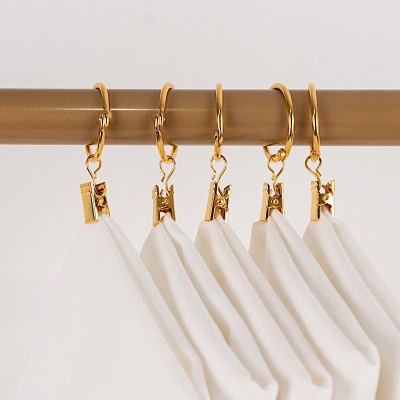 50 Metal Openable Drapery Curtain Rings with Clips