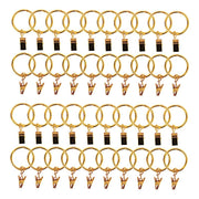 50 Metal Openable Drapery Curtain Rings with Clips