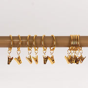 50 Metal Openable Drapery Curtain Rings with Clips