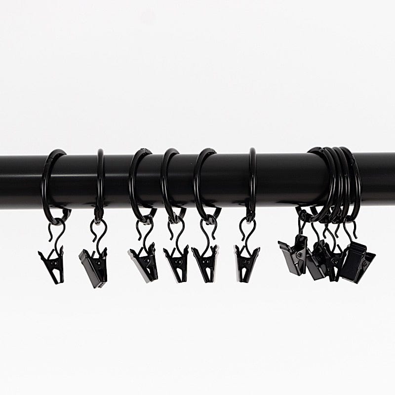 50 Metal Openable Drapery Curtain Rings with Clips