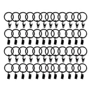 50 Metal Openable Drapery Curtain Rings with Clips