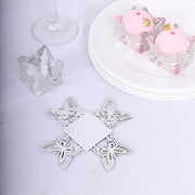 50 Metallic 4" Butterfly Mini Square Paper Cupcake Dessert Liners - Gold