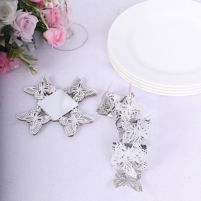 50 Metallic 4" Butterfly Mini Square Paper Cupcake Dessert Liners - Gold