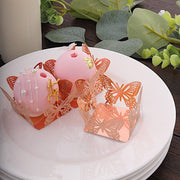 50 Metallic 4" Butterfly Mini Square Paper Cupcake Dessert Liners - Gold