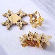 50 Metallic 4" Butterfly Mini Square Paper Cupcake Dessert Liners - Gold CAKE_WRAP_PAP04_GOLD