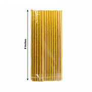 50 Metallic 8" Disposable Food Grade Drinking Paper Straws - Gold STRAW_YY34_GOLD