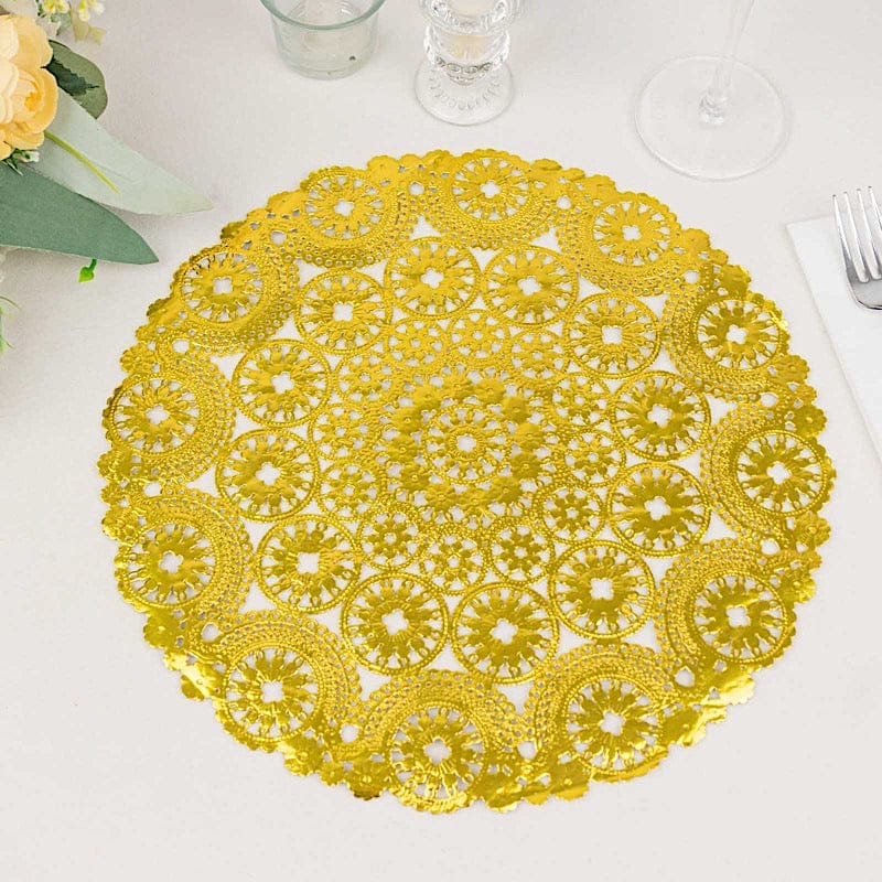 50 Metallic Medallion Style Paper Placemats - Gold DSP_PPDOL_RND02_12_GOLD