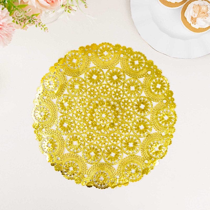 50 Metallic Medallion Style Paper Placemats - Gold DSP_PPDOL_RND02_12_GOLD