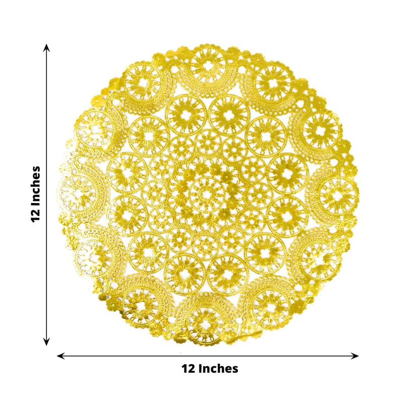 50 Metallic Medallion Style Paper Placemats - Gold DSP_PPDOL_RND02_12_GOLD