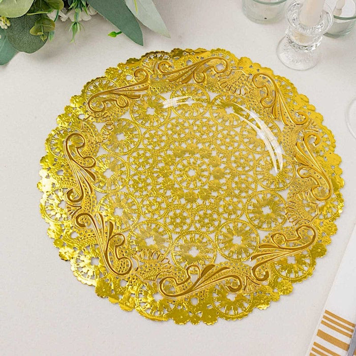 50 Metallic Medallion Style Paper Placemats - Gold DSP_PPDOL_RND02_12_GOLD