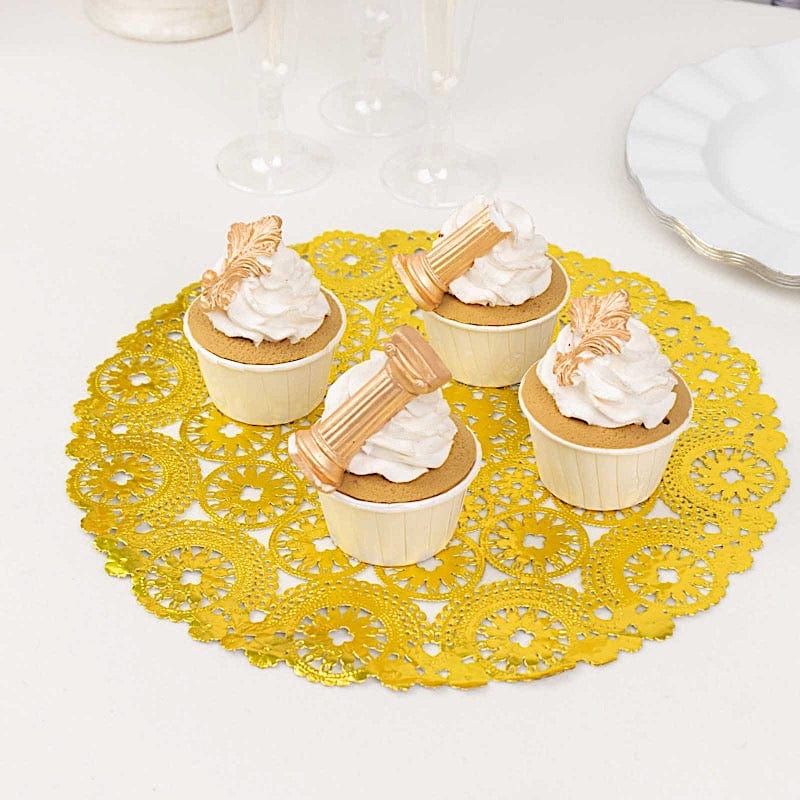 50 Metallic Medallion Style Paper Placemats - Gold DSP_PPDOL_RND02_12_GOLD