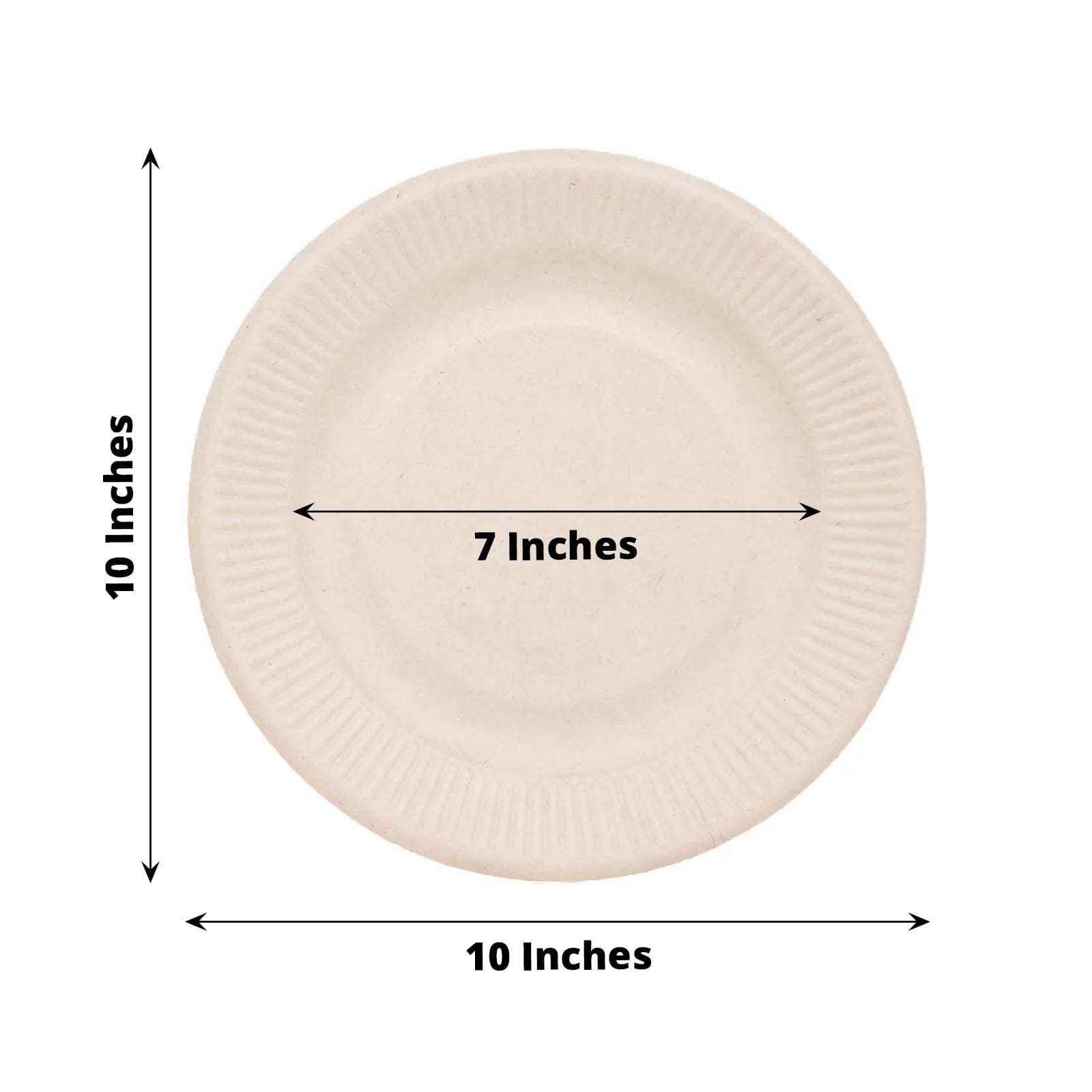 50 Natural Bagasse Round Dessert Plates - Disposable Tableware