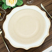 50 Natural Bagasse Round Dessert Plates - Disposable Tableware