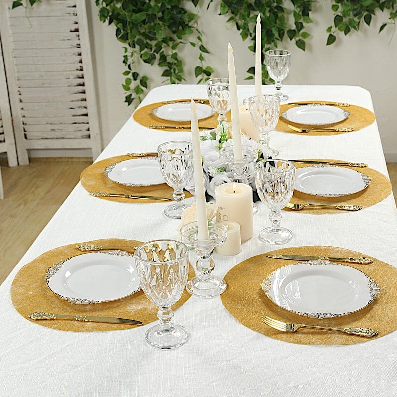 50 Non-Woven 13" Mesh Fiber Disposable Round Placemats