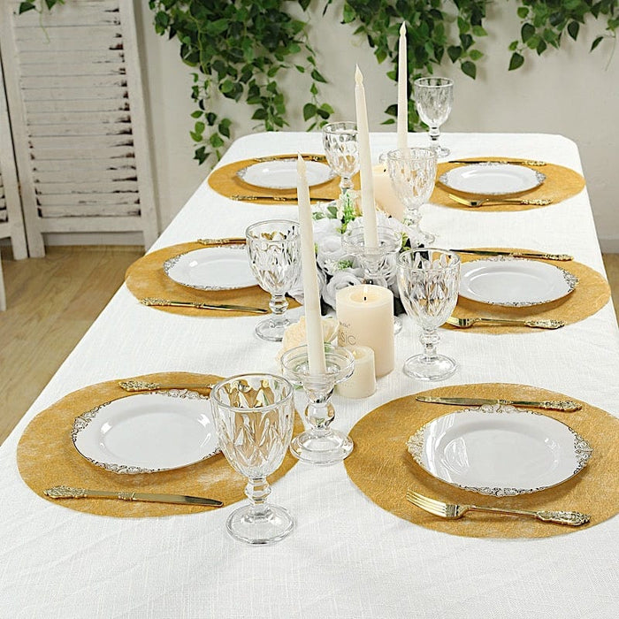 50 Non-Woven 13" Mesh Fiber Disposable Round Placemats