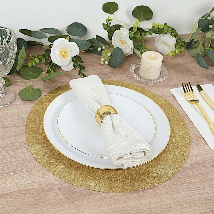 50 Non-Woven 13" Mesh Fiber Disposable Round Placemats