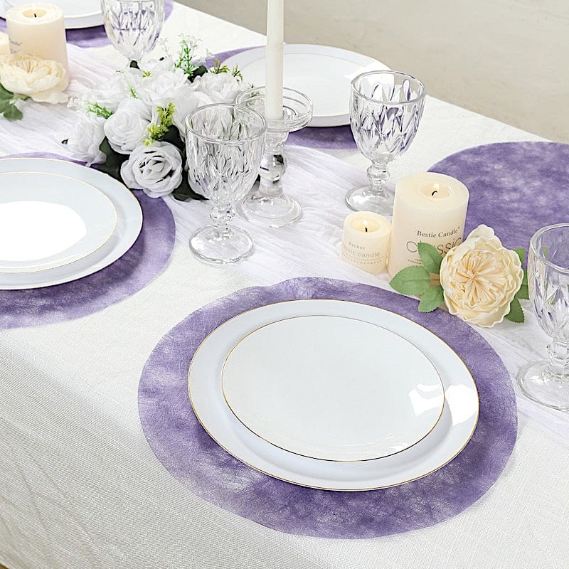 50 Non-Woven 13" Mesh Fiber Disposable Round Placemats