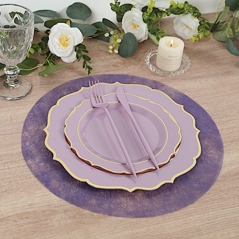 50 Non-Woven 13" Mesh Fiber Disposable Round Placemats