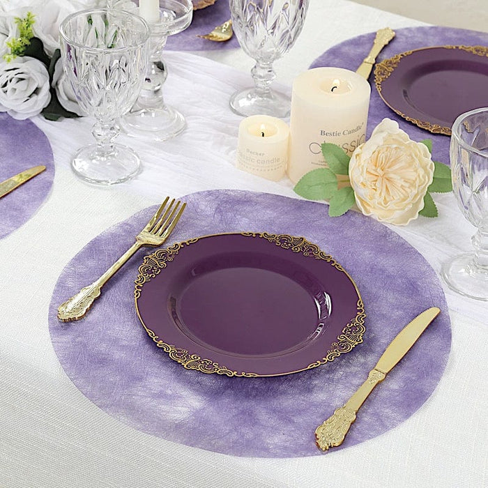 50 Non-Woven 13" Mesh Fiber Disposable Round Placemats