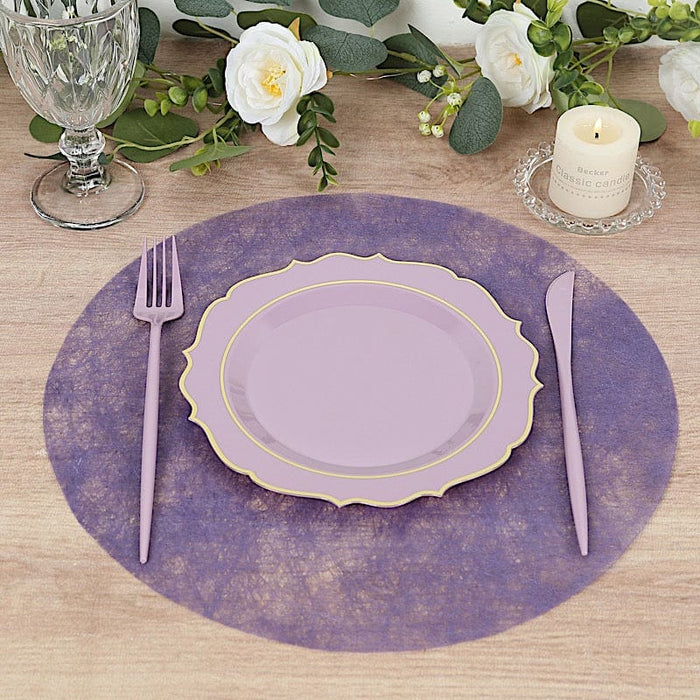 50 Non-Woven 13" Mesh Fiber Disposable Round Placemats