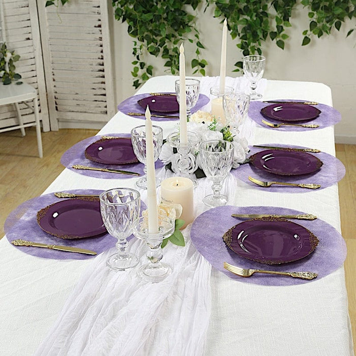 50 Non-Woven 13" Mesh Fiber Disposable Round Placemats