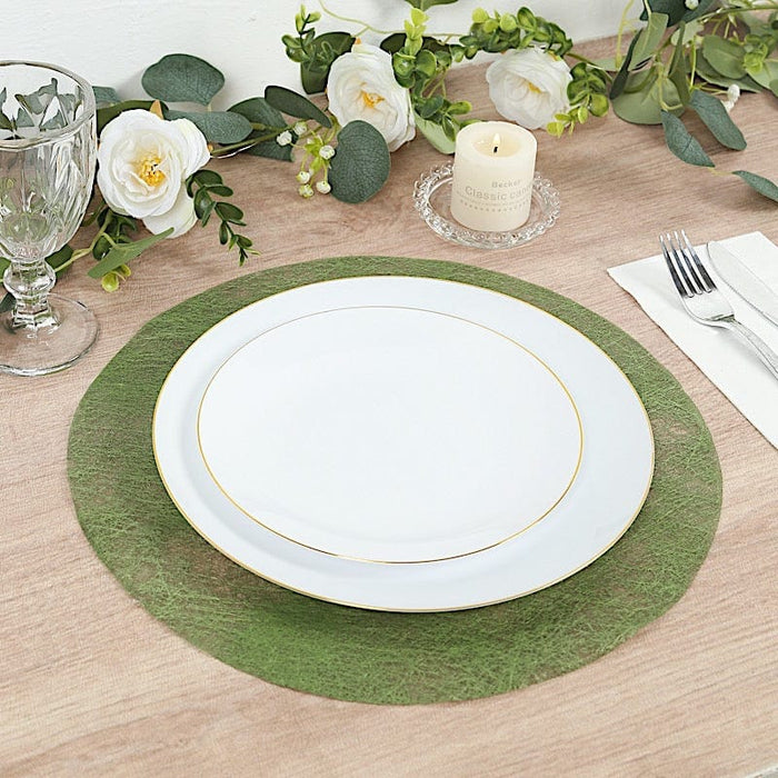 50 Non-Woven 13" Mesh Fiber Disposable Round Placemats