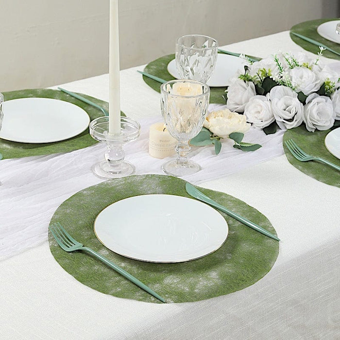 50 Non-Woven 13" Mesh Fiber Disposable Round Placemats