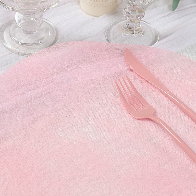 50 Non-Woven 13" Mesh Fiber Disposable Round Placemats