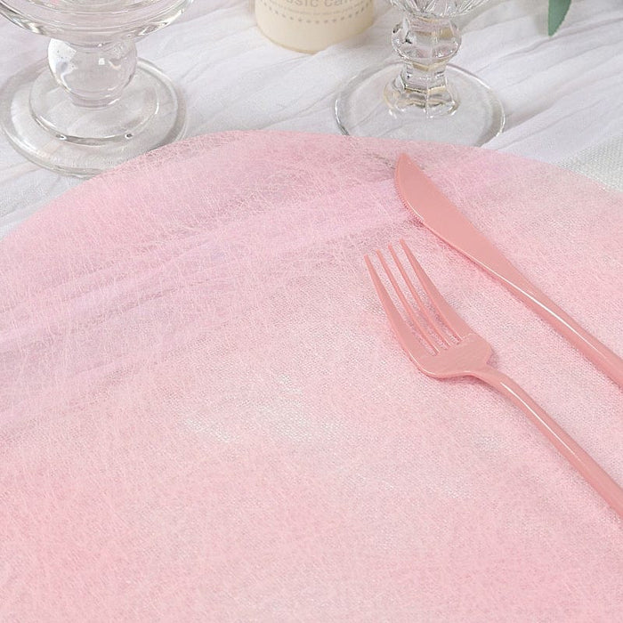 50 Non-Woven 13" Mesh Fiber Disposable Round Placemats