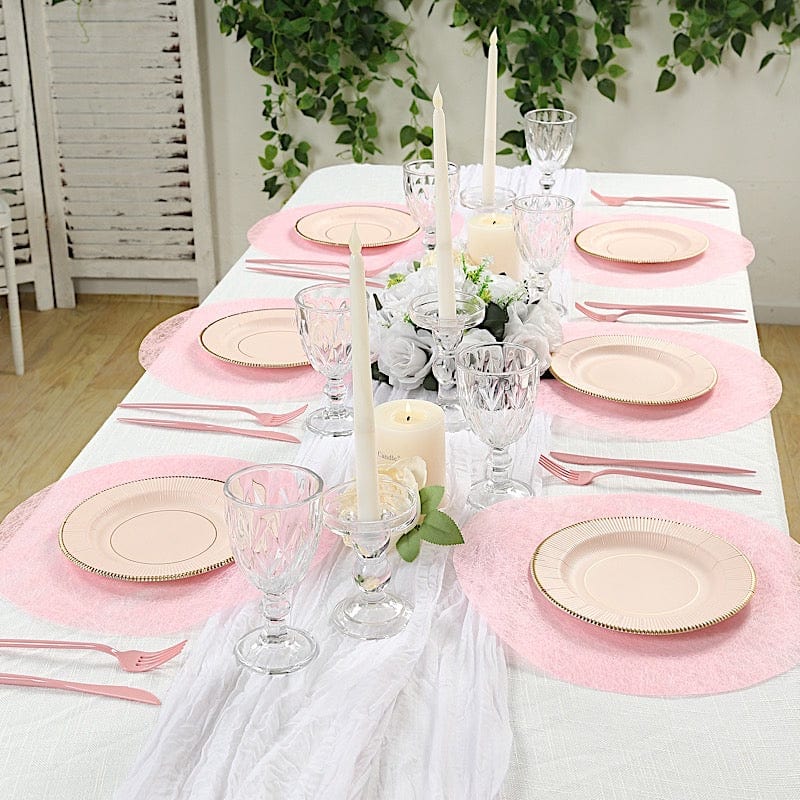 50 Non-Woven 13" Mesh Fiber Disposable Round Placemats