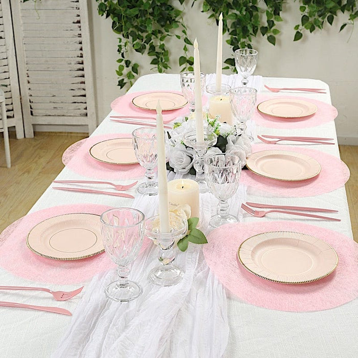 50 Non-Woven 13" Mesh Fiber Disposable Round Placemats