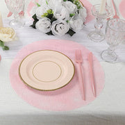 50 Non-Woven 13" Mesh Fiber Disposable Round Placemats