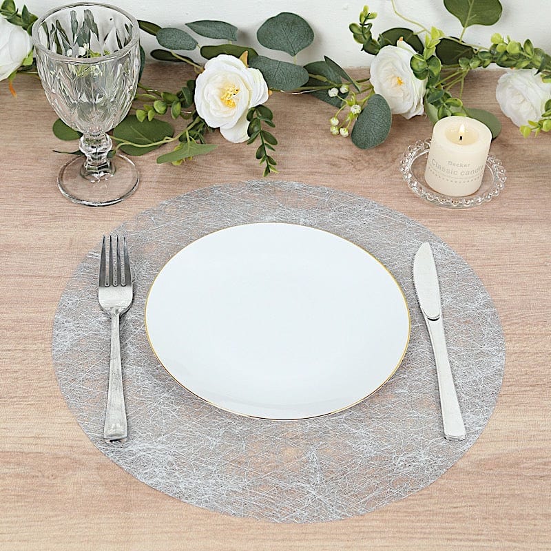 50 Non-Woven 13" Mesh Fiber Disposable Round Placemats