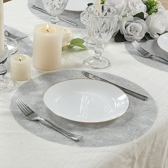 50 Non-Woven 13" Mesh Fiber Disposable Round Placemats