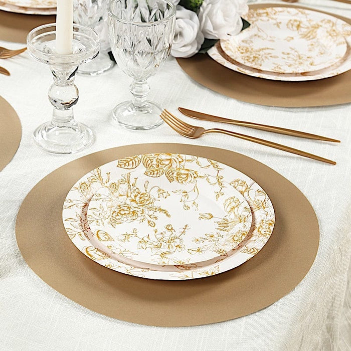 50 Pack 13" Round Disposable Paper Table Placemats