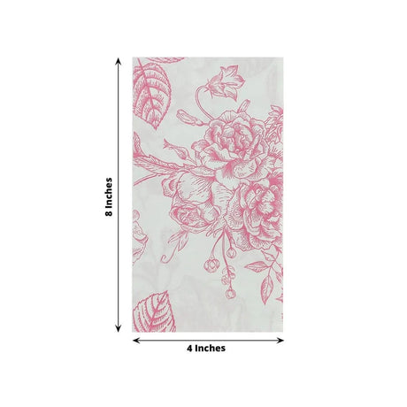50 Paper 2-Ply Dinner Napkins in French Toile Floral Pattern